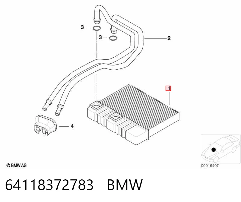 64118372783 BMW Chłodnica nagrzewnicy (ogrzewacza)