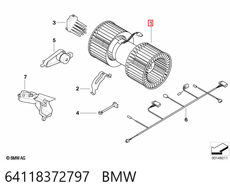 64118372797 BMW Silniczek wentylatora nagrzewnicy (ogrzewacza wnętrza)