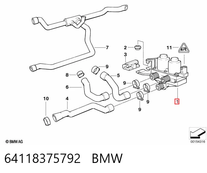 64118375792 BMW Zawór nagrzewnicy (ogrzewacza)
