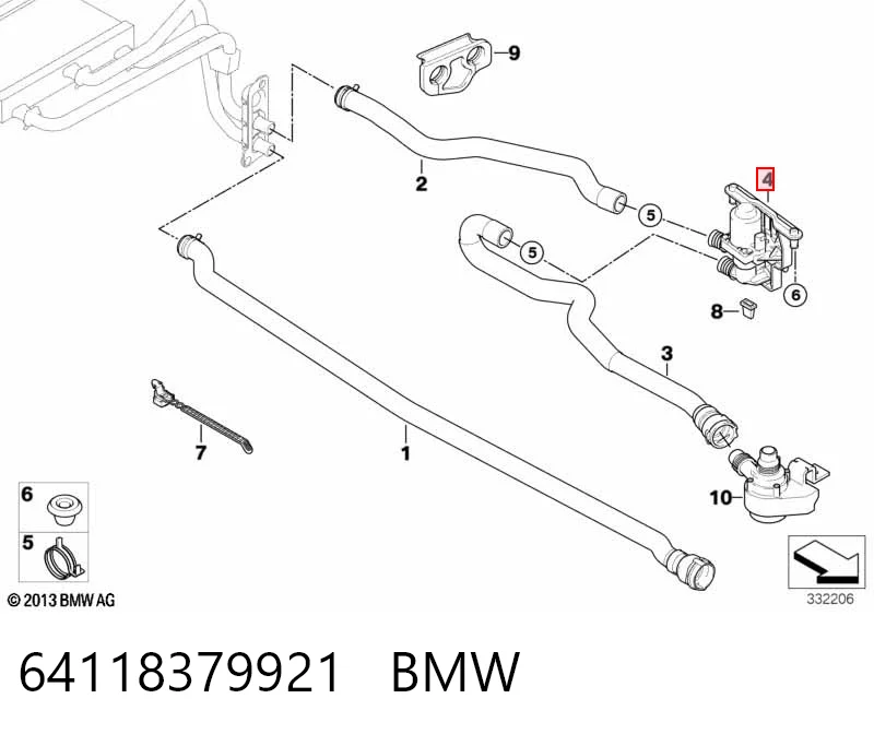 64118379921 BMW Zawór nagrzewnicy (ogrzewacza)