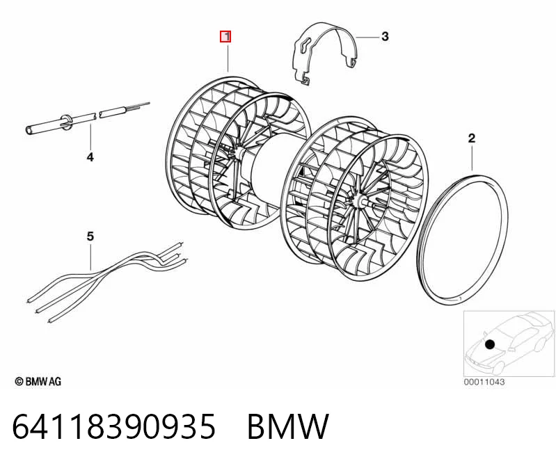 64118390935 BMW Silniczek wentylatora nagrzewnicy (ogrzewacza wnętrza)