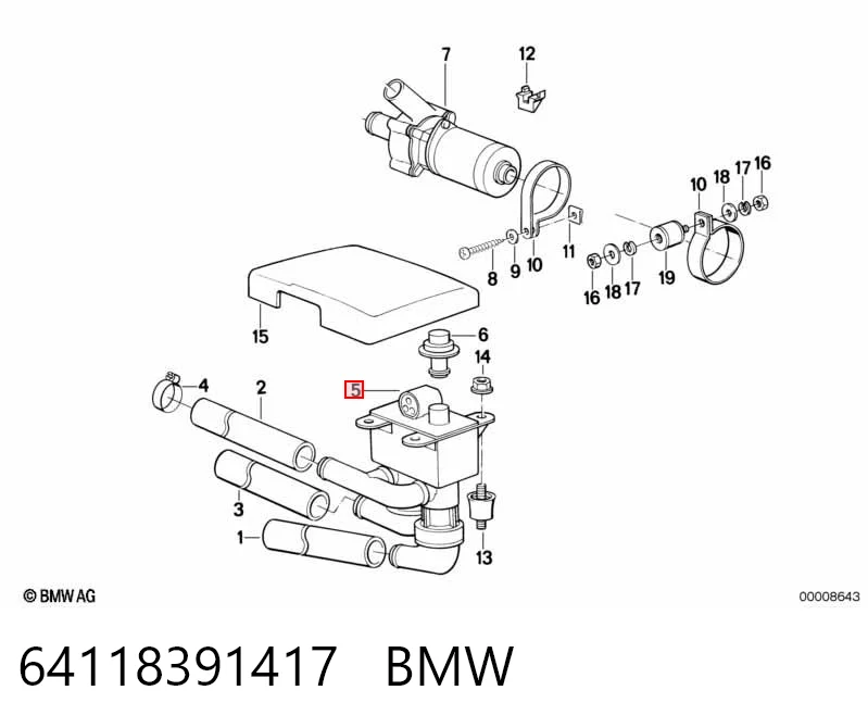 64118391417 BMW Zawór nagrzewnicy (ogrzewacza)