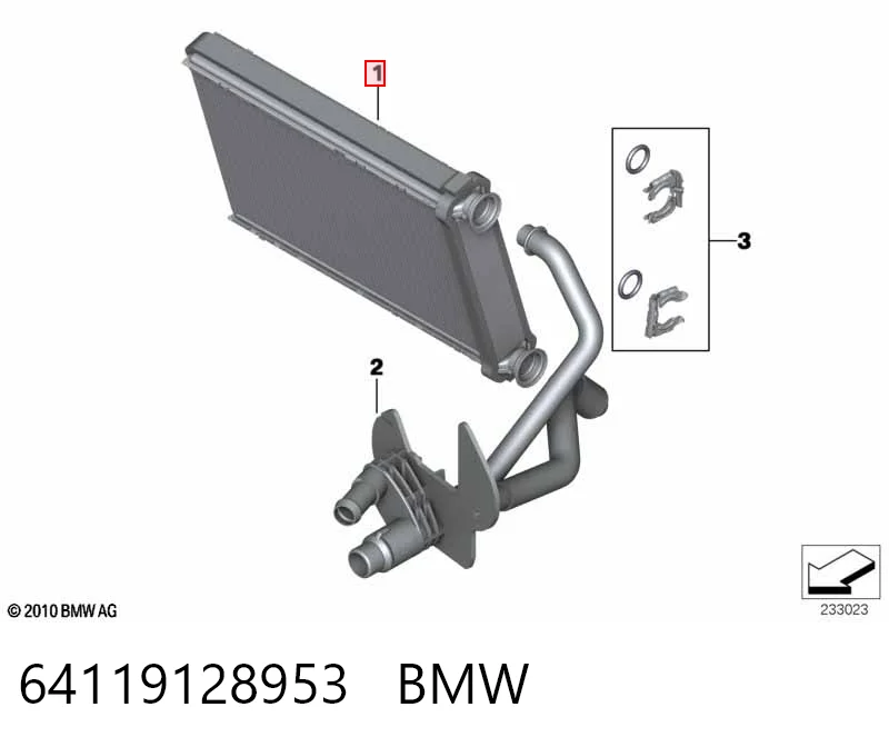 64119128953 BMW Chłodnica nagrzewnicy (ogrzewacza)