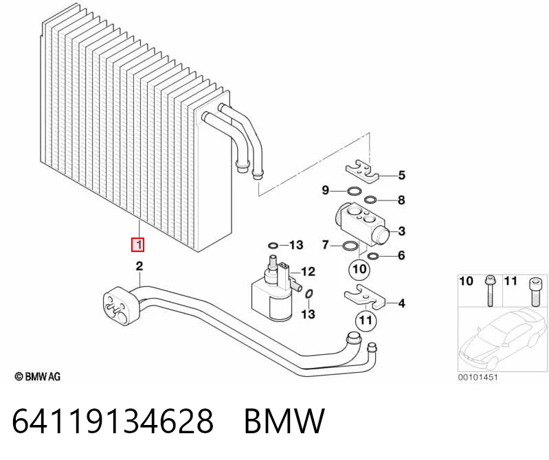 Parownik klimatyzacji BMW 7 sedana (E65, E66, E67) (2001 - 2008) cena, od 68,43 USD