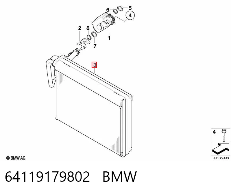 64119179802 BMW Parownik klimatyzacji