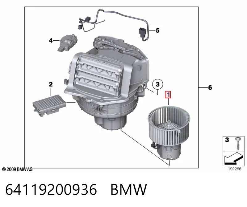 64119200936 BMW Silniczek wentylatora nagrzewnicy (ogrzewacza wnętrza)