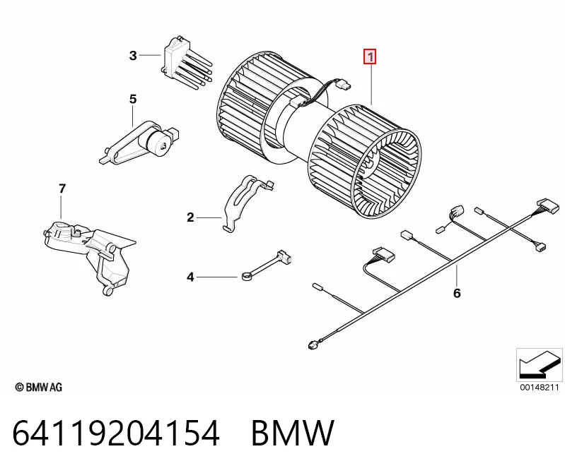 64119204154 BMW Silniczek wentylatora nagrzewnicy (ogrzewacza wnętrza)