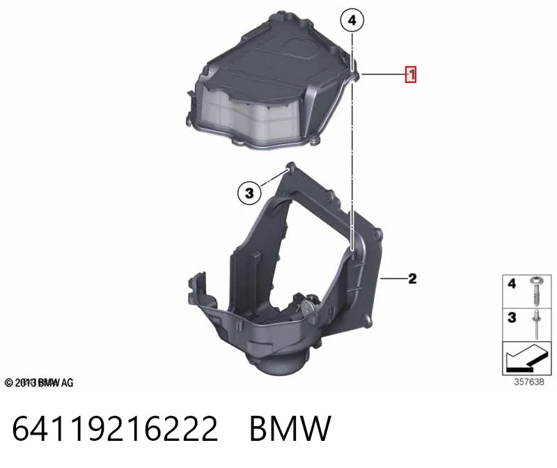 64119216222 BMW Obudowa filtra powietrza