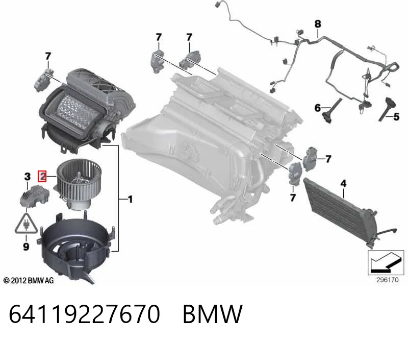 64119227670 BMW Silniczek wentylatora nagrzewnicy (ogrzewacza wnętrza)