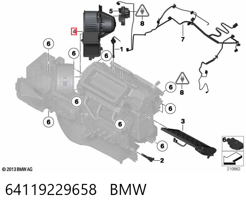 64119229658 BMW Silniczek wentylatora nagrzewnicy (ogrzewacza wnętrza)