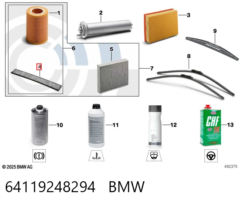 64119248294 BMW Filtr kabiny
