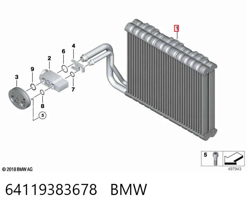 64119383678 BMW Parownik klimatyzacji