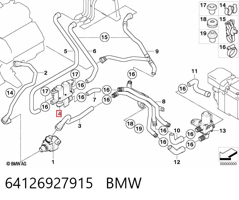 64126927915 BMW Zawór nagrzewnicy (ogrzewacza)