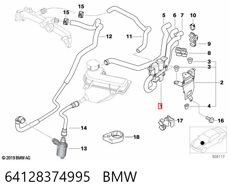 64128374995 BMW Zawór nagrzewnicy (ogrzewacza)
