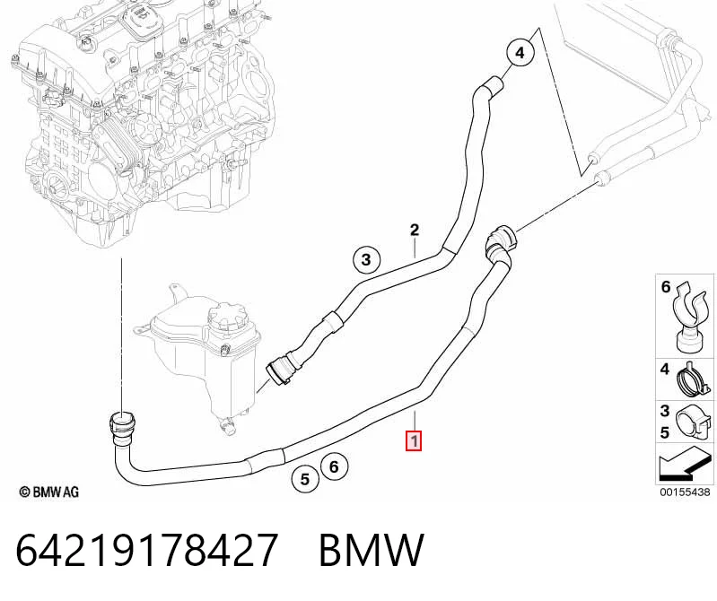 64219178427 BMW Przewód (króciec) układu chłodzenia