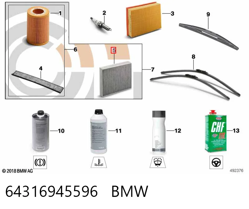64316945596 BMW Filtr kabiny