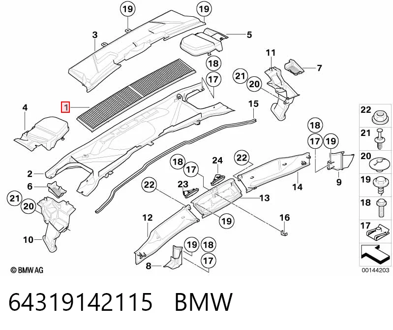64319142115 BMW Filtr kabiny