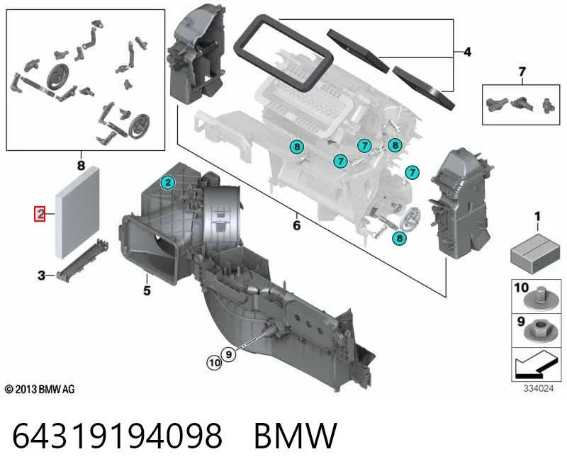 64319194098 BMW Filtr kabiny