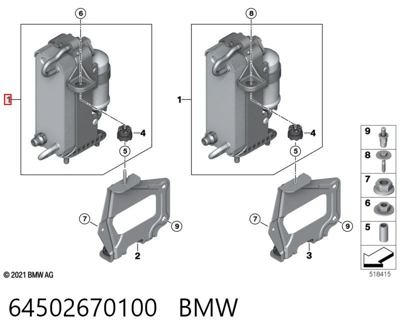 64502670100 BMW Chłodnica klimatyzacji