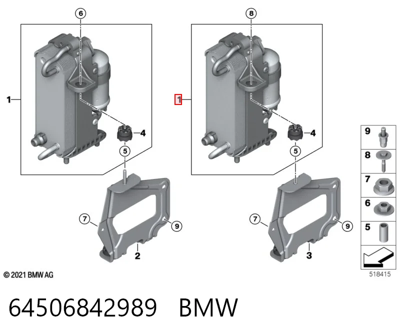 64506842989 BMW Chłodnica klimatyzacji