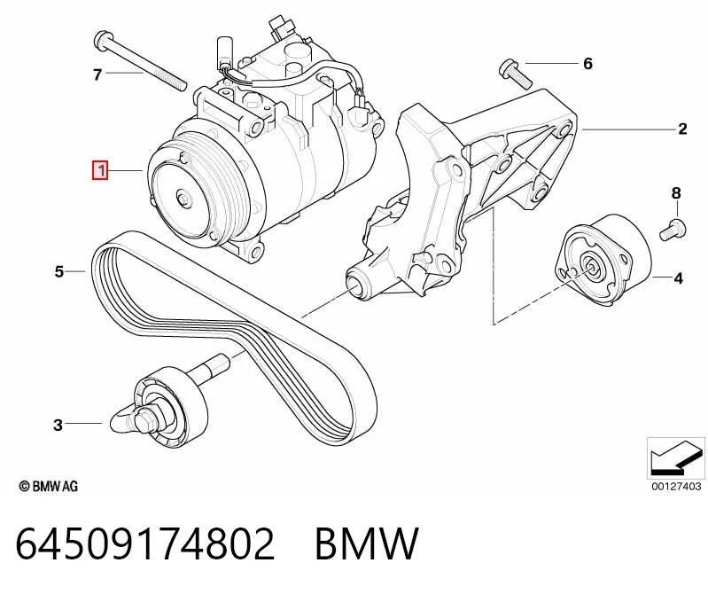64509174802 BMW Sprężarka klimatyzacji