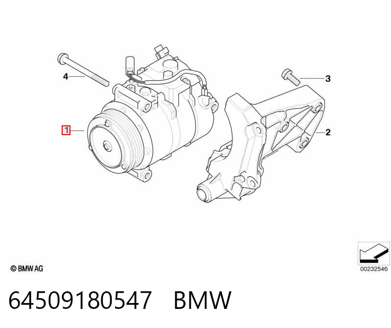 64509180547 BMW Sprężarka klimatyzacji