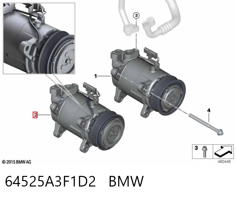 64525A3F1D2 BMW Sprężarka klimatyzacji