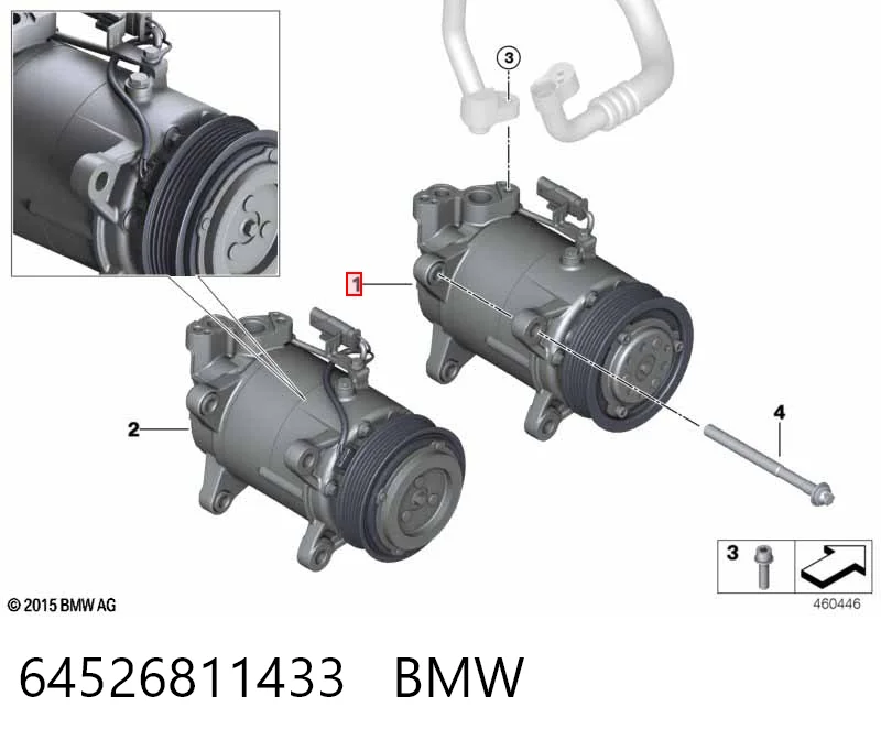 64526811433 BMW Sprężarka klimatyzacji