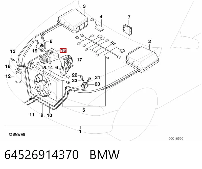 64526914370 BMW Sprężarka klimatyzacji