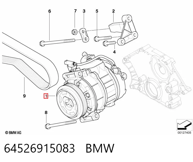 64526915083 BMW Sprężarka klimatyzacji