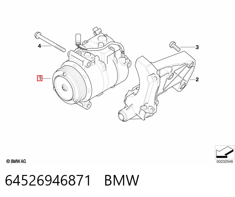 64526946871 BMW Sprężarka klimatyzacji