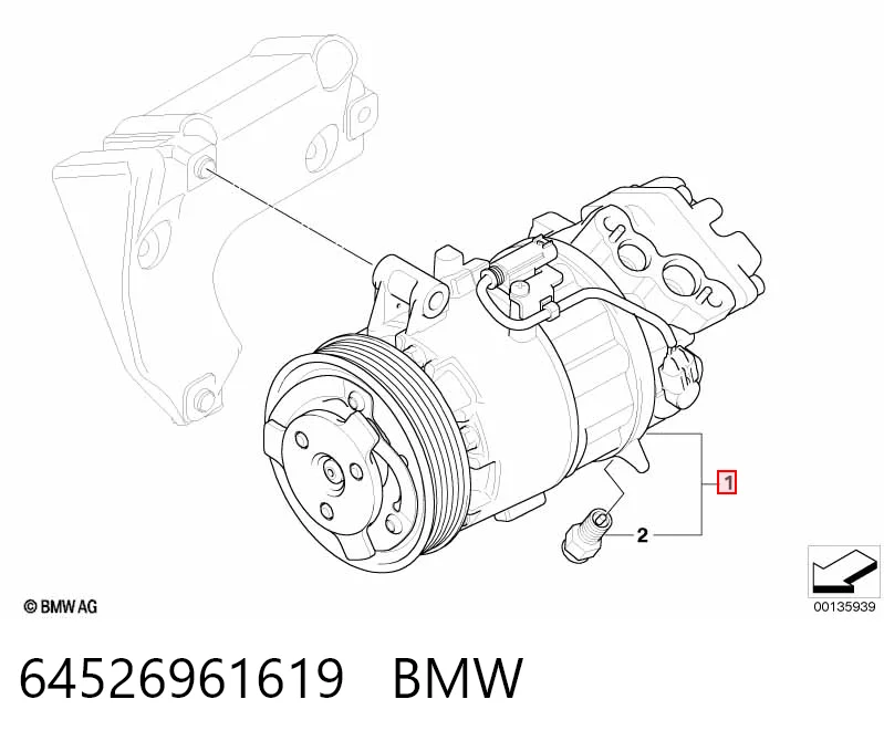 64526961619 BMW Sprężarka klimatyzacji