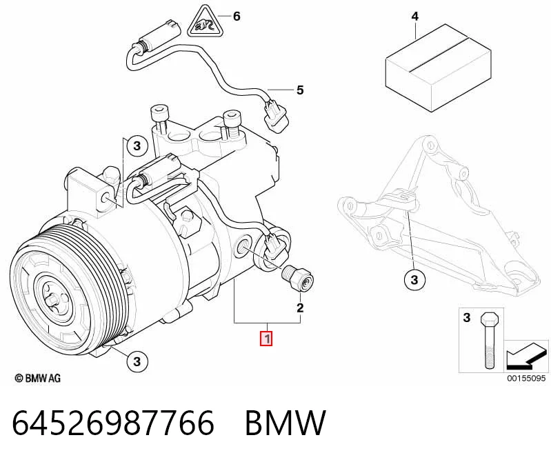 64526987766 BMW Sprężarka klimatyzacji