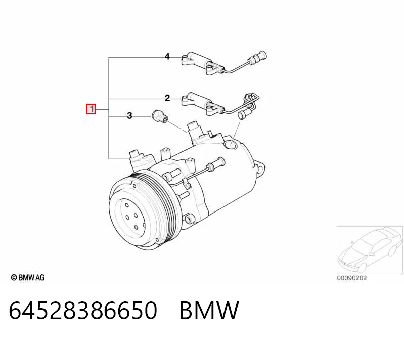 64528386650 BMW Sprężarka klimatyzacji