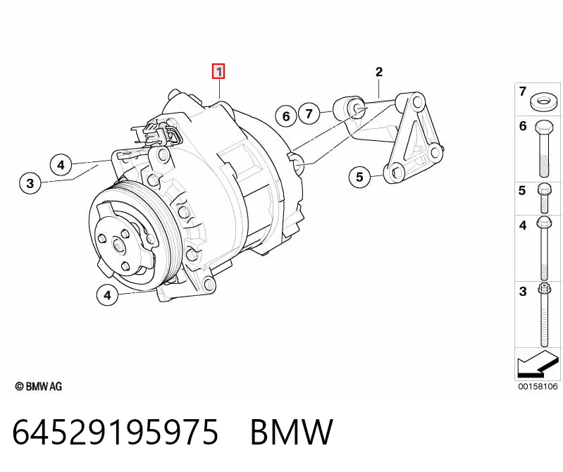 64529195975 BMW Sprężarka klimatyzacji