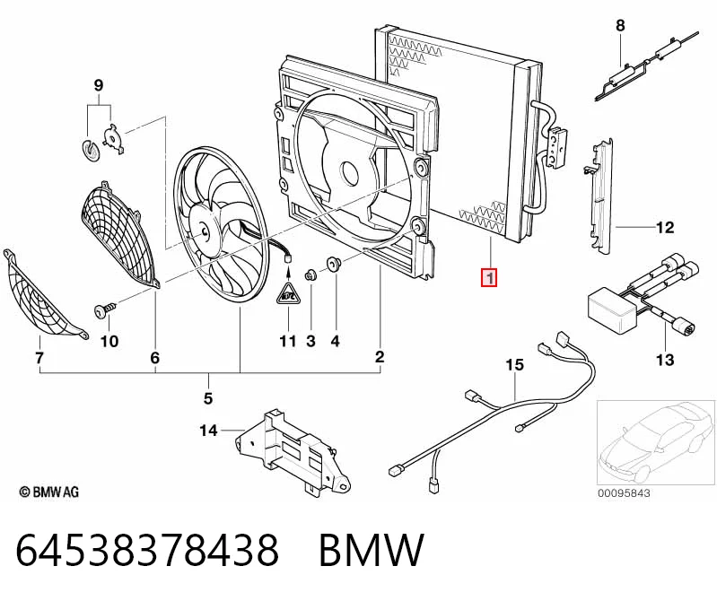 64538378438 BMW Chłodnica klimatyzacji