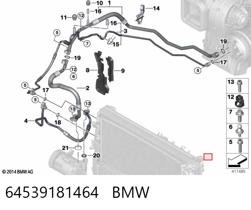 64539181464 BMW Czujnik ciśnienia bezwzględnego klimatyzacji