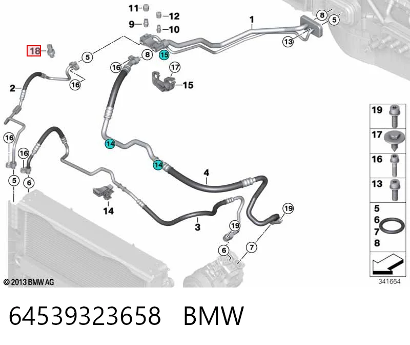 64539323658 BMW Czujnik ciśnienia bezwzględnego klimatyzacji