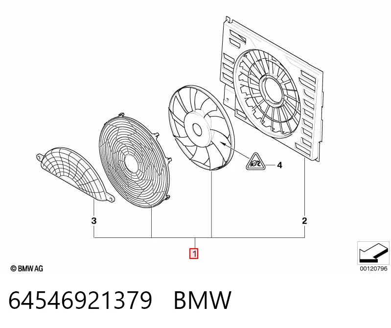 64546921379 BMW Wentylator elektryczny klimatyzacji kompletny (silnik+wirnik)