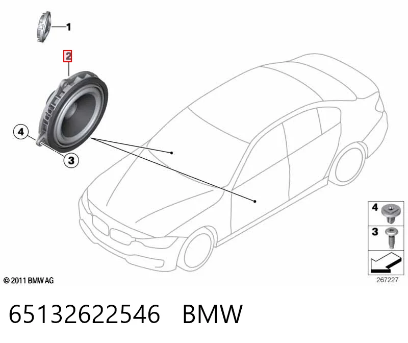 65132622546 BMW Głośnik drzwi przednich