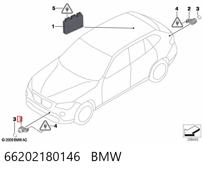 66202180146 BMW Czujnik parkowania przedni/tylny środkowy