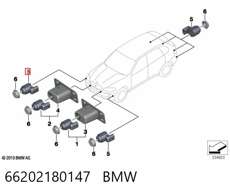 66202180147 BMW Czujnik parkowania przedni boczny