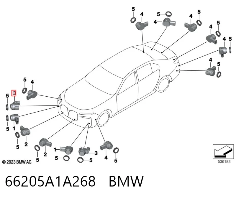 66205A1A268 BMW Czujnik parkowania przedni/tylny boczny