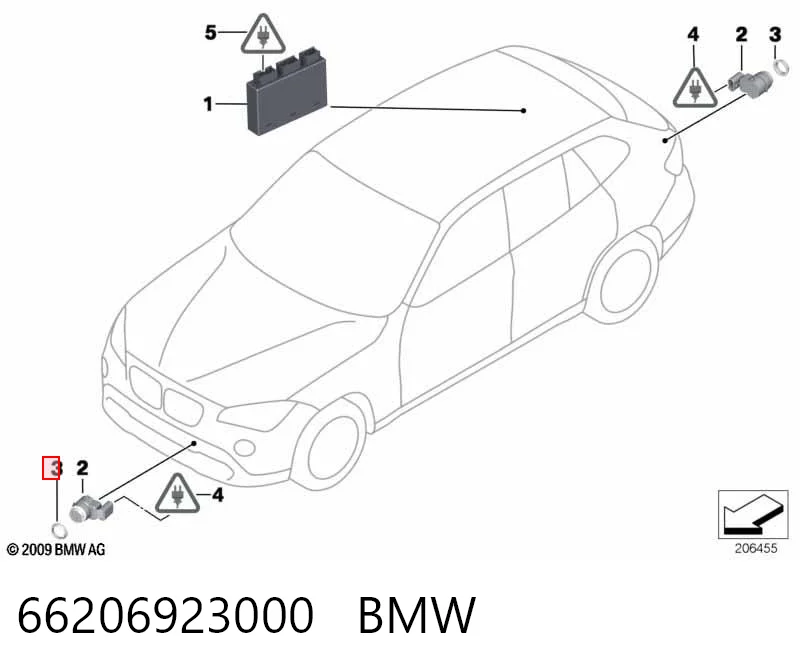 66206923000 BMW Wspornik czujnika parkowania przedni boczny