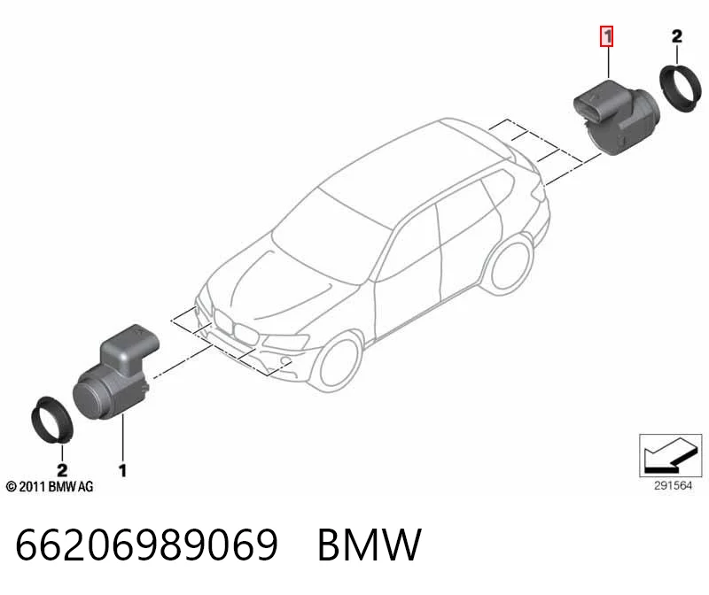 66206989069 BMW Czujnik parkowania przedni/tylny środkowy