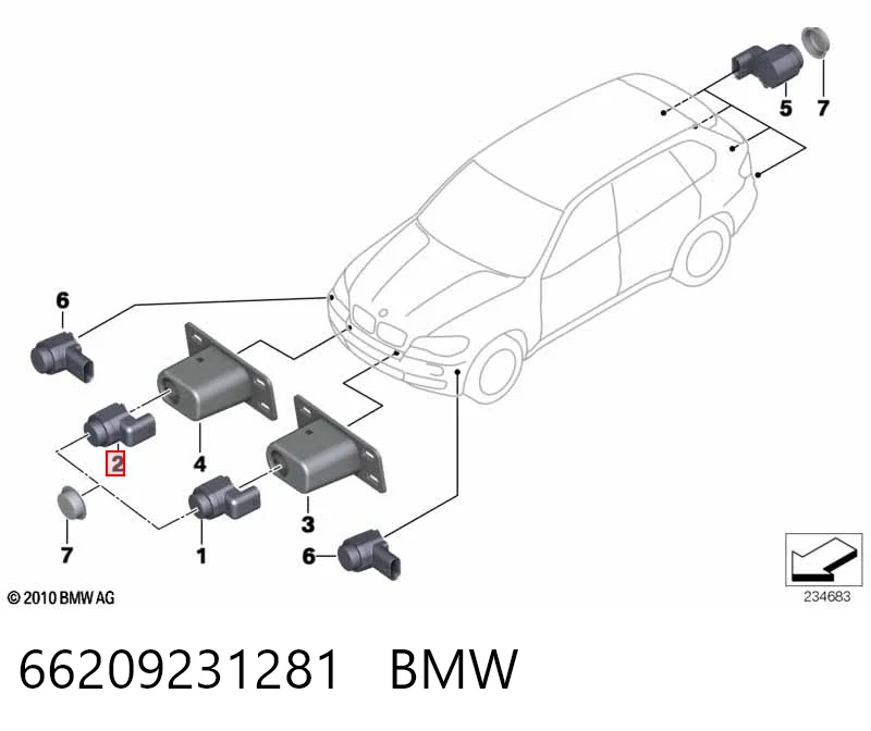 66209231281 BMW Czujnik parkowania przedni