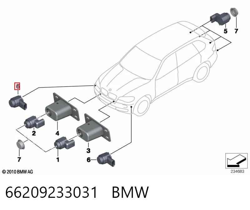 66209233031 BMW Czujnik parkowania przedni