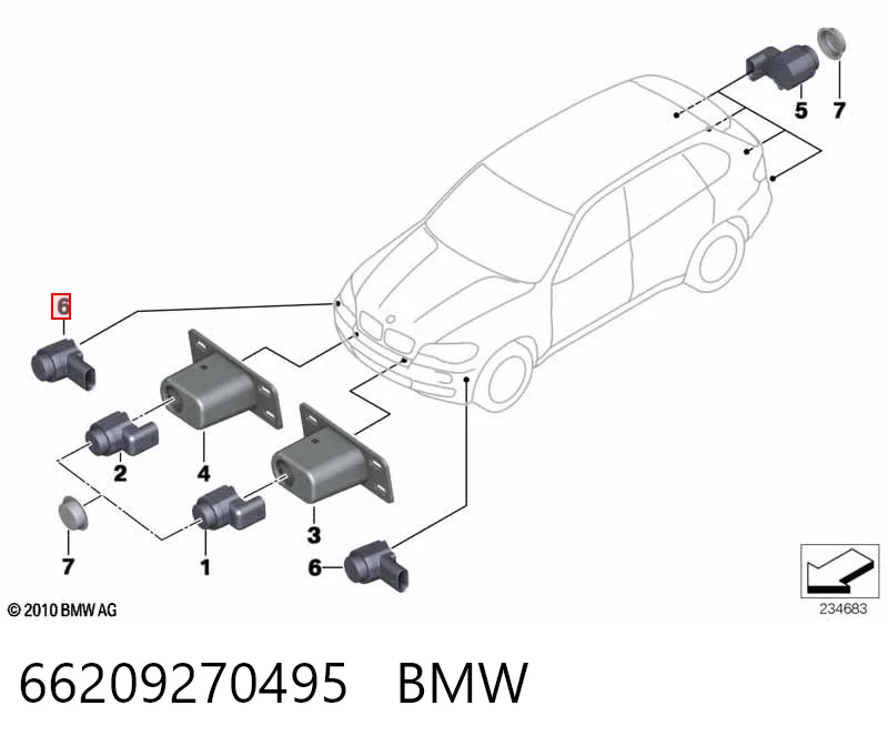 66209270495 BMW Czujnik parkowania przedni