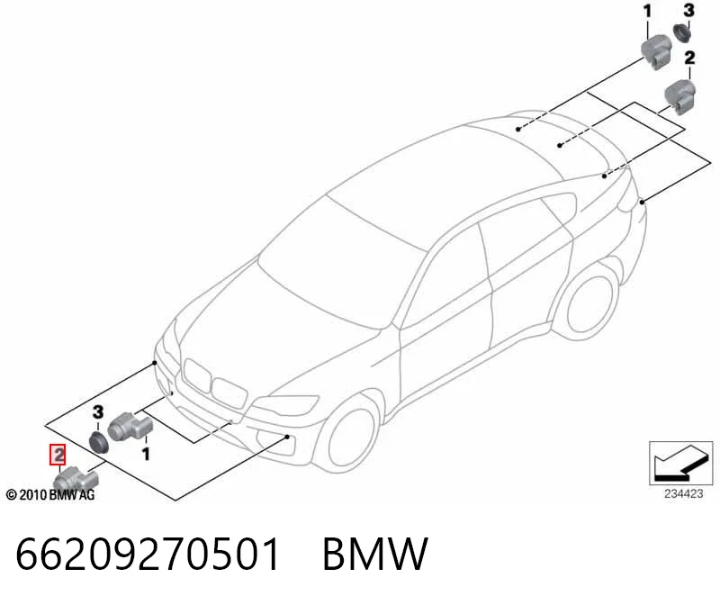 66209270501 BMW Czujnik parkowania przedni boczny