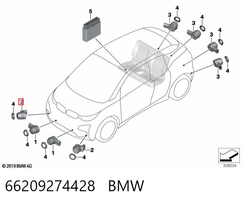 66209274428 BMW Czujnik parkowania przedni/tylny boczny